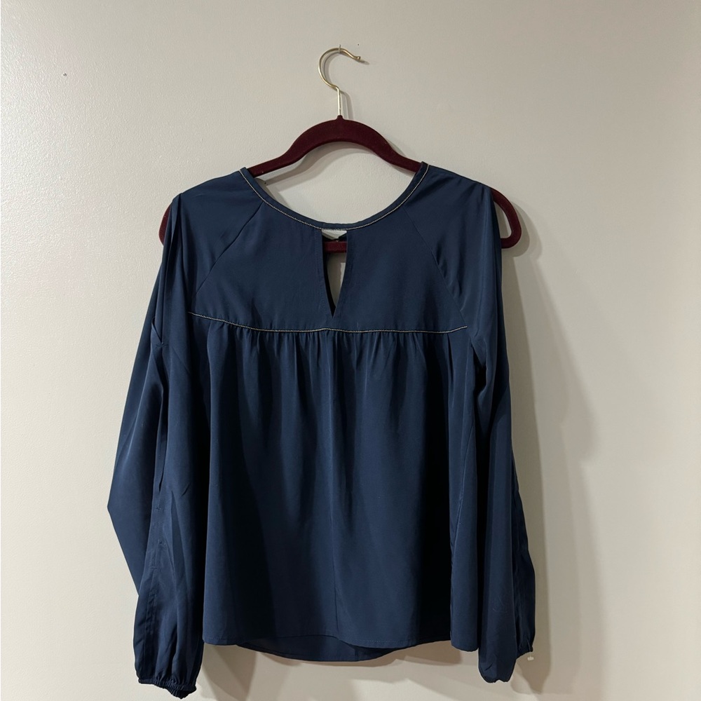 Abercrombie & Fitch Soft Split Sleeve Blue Blouse